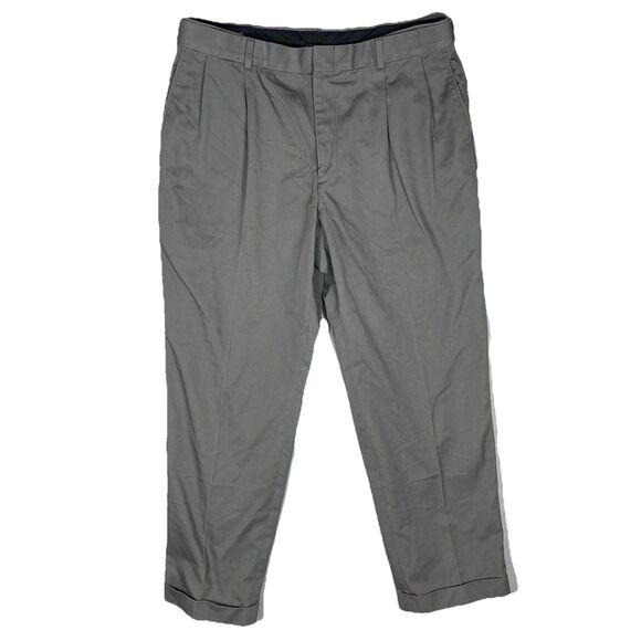 Lands' End Other - Lands End Pants Mens 34x31 Gray Traditional Fit Pleated Chinos Cuffed
